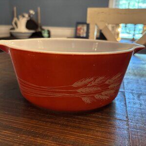Vintage Pyrex Autumn Harvest Wheat Casserole Dish ~ 475-B ~ 2.5l